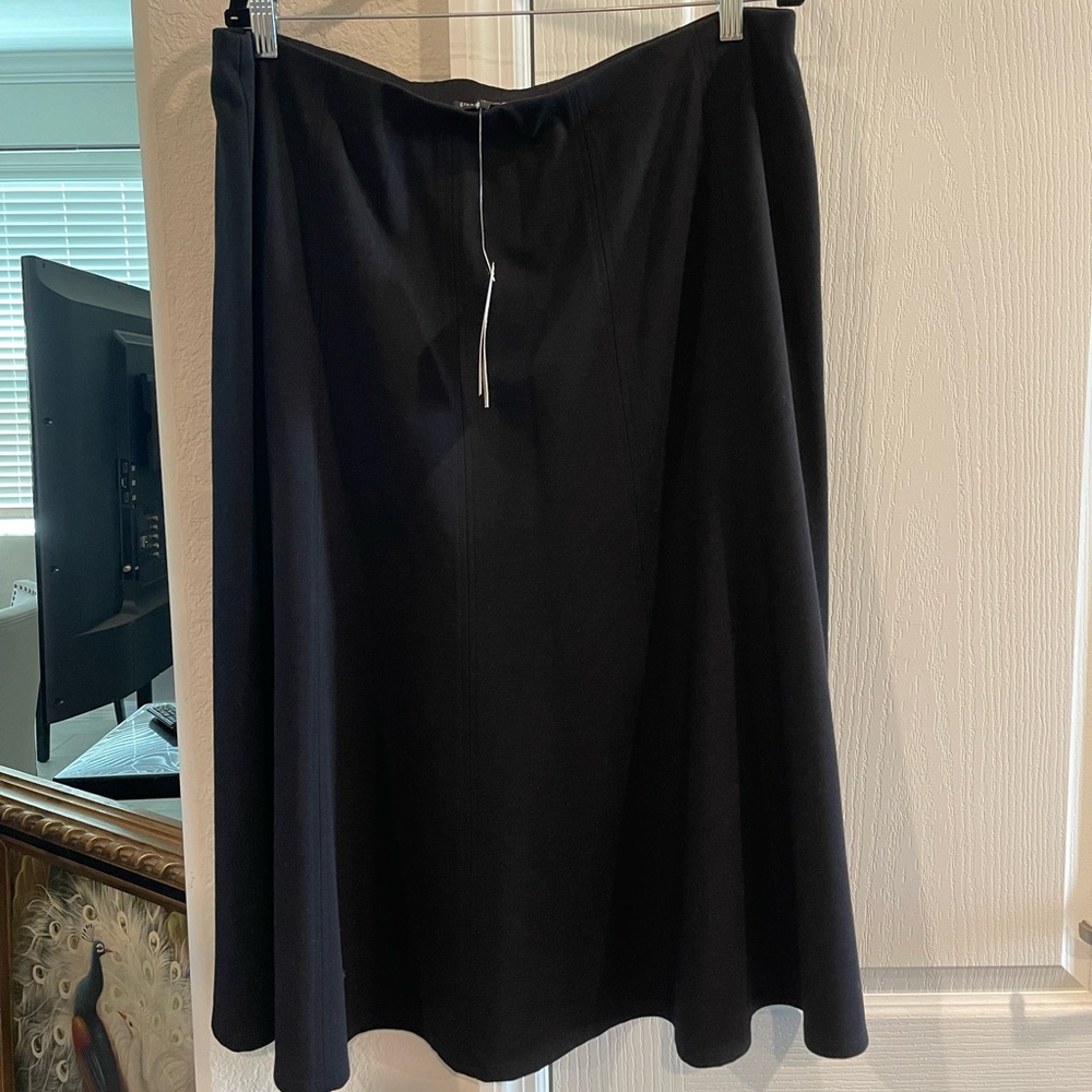 Eileen Fisher Black Midi A-Line Skirt for Work